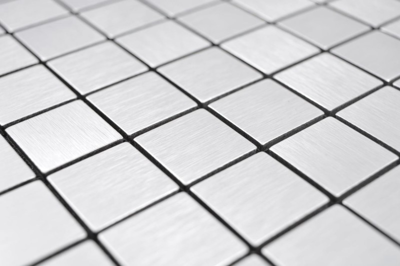 tapis de mosaïque argenté métallique autocollant en aluminium miroir de carrelage fond de cuisine MOS200-L7S