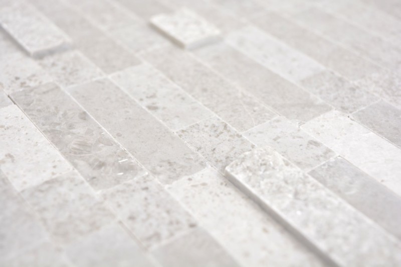 Bâtonnets de mosaïque composite autocollants pierre naturelle grise carreaux de cuisine optique murale MOS200-M32