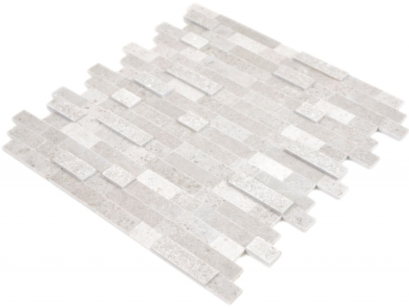 Bâtonnets de mosaïque composite autocollants pierre naturelle grise carreaux de cuisine optique murale MOS200-M32