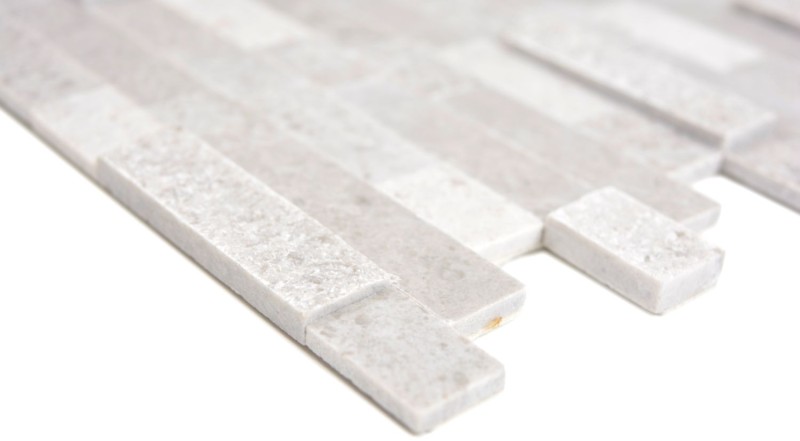 Bâtonnets de mosaïque composite autocollants pierre naturelle grise carreaux de cuisine optique murale MOS200-M32