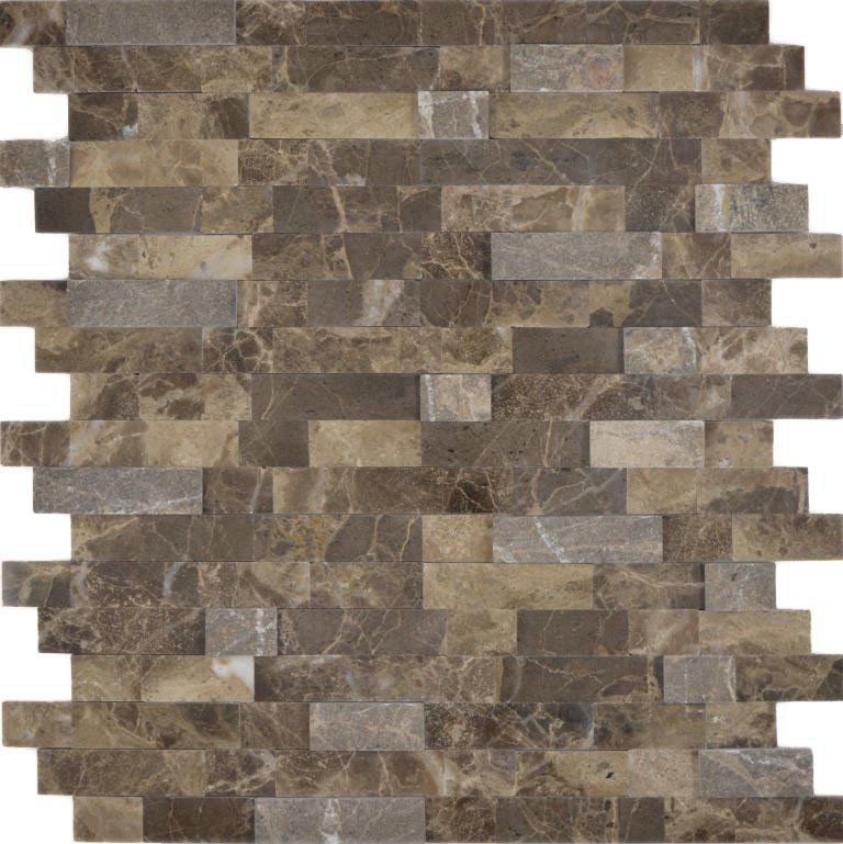 Bâtonnets de mosaïque composite autocollants pierre naturelle emparador brun carrelage cuisine mur optique MOS200-M52