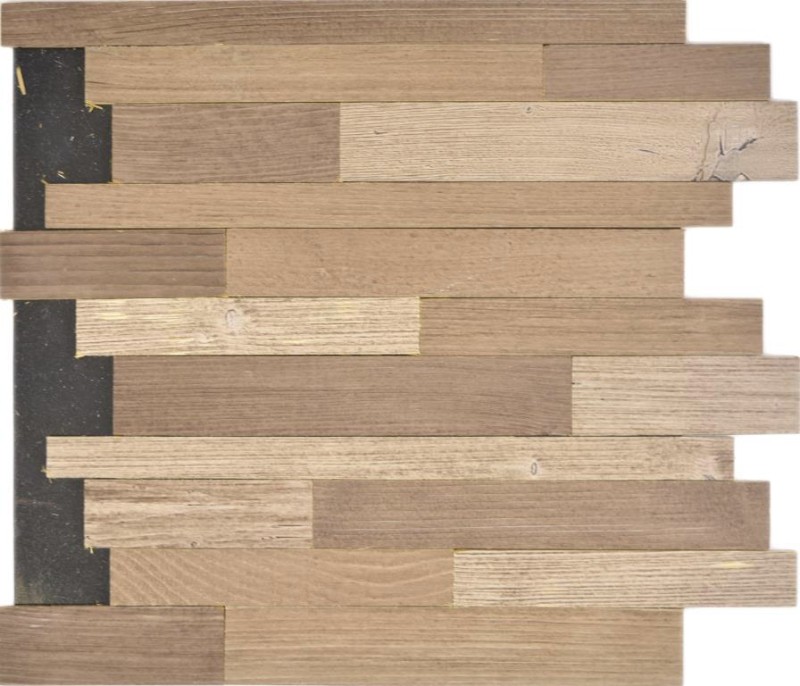 panneaux autocollants en bois véritable composite beige brun HSC mur en bois carrelage dosseret de cuisine MOS170-PW1