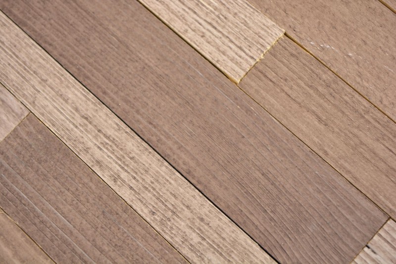panneaux autocollants en bois véritable composite beige brun HSC mur en bois carrelage dosseret de cuisine MOS170-PW1
