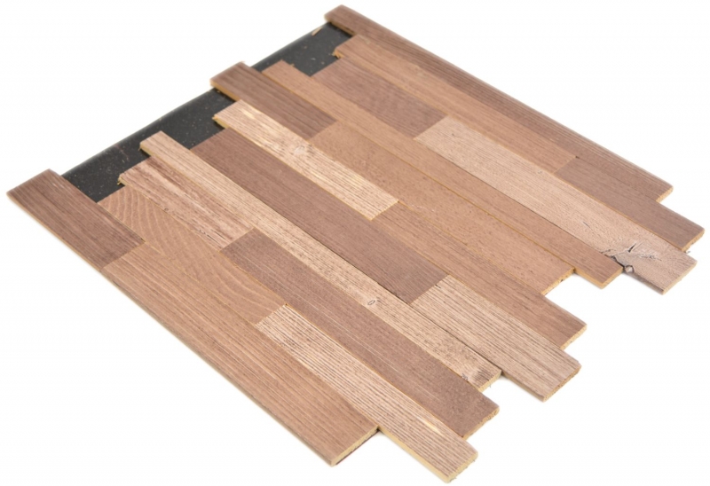 panneaux autocollants en bois véritable composite beige brun HSC mur en bois carrelage dosseret de cuisine MOS170-PW1
