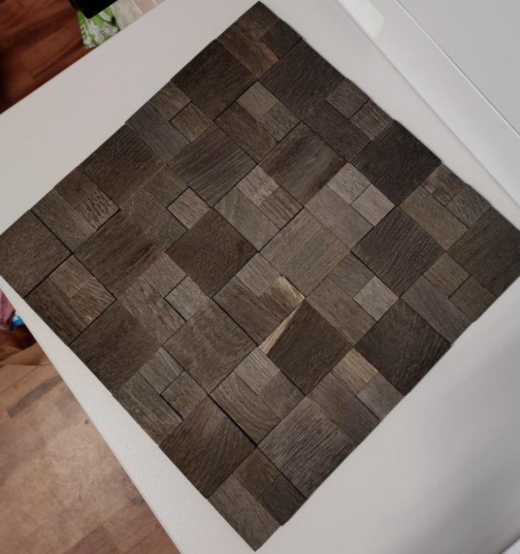 autocollant mosaïque en bois panneau de bois parement brun foncé 3D mur en bois cuisine carrelage