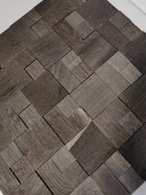 autocollant mosaïque en bois panneau de bois parement brun foncé 3D mur en bois cuisine carrelage