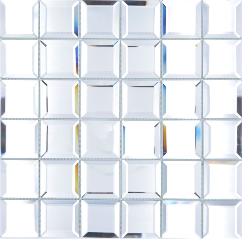 Mosaïque de verre Carreaux de mosaïque argent Mosaïque miroir Carreaux Cuisine Douche Salle de bains