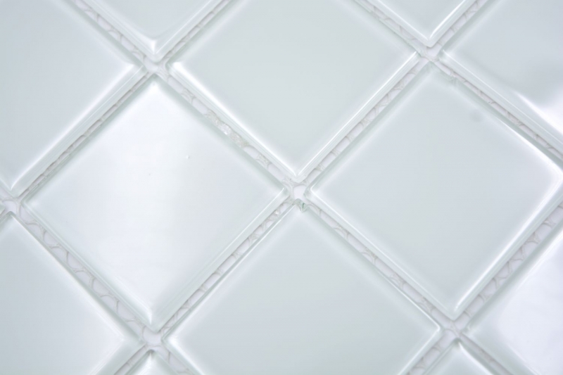 Mosaïque de verre Mosaïque de verre blanc nuancé de vert Carreau de mosaïque murale Miroir de carrelage cuisine douche salle de bain