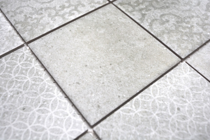 Motif main Retro Vintage Carreau de mosaïque Céramique grise MOS22-CELLO_m
