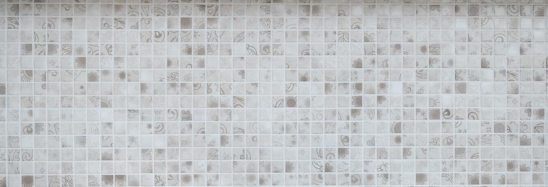 Motif main Carreau de mosaïque Rétro Vintage Mosaïque céramique grise Kaki Carrelage MOS18D-1402_m