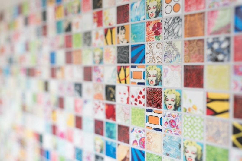 Motif main mosaïque colorée rétro vintage POP UP Marilyn Monroe céramique MOS18D-1605_m