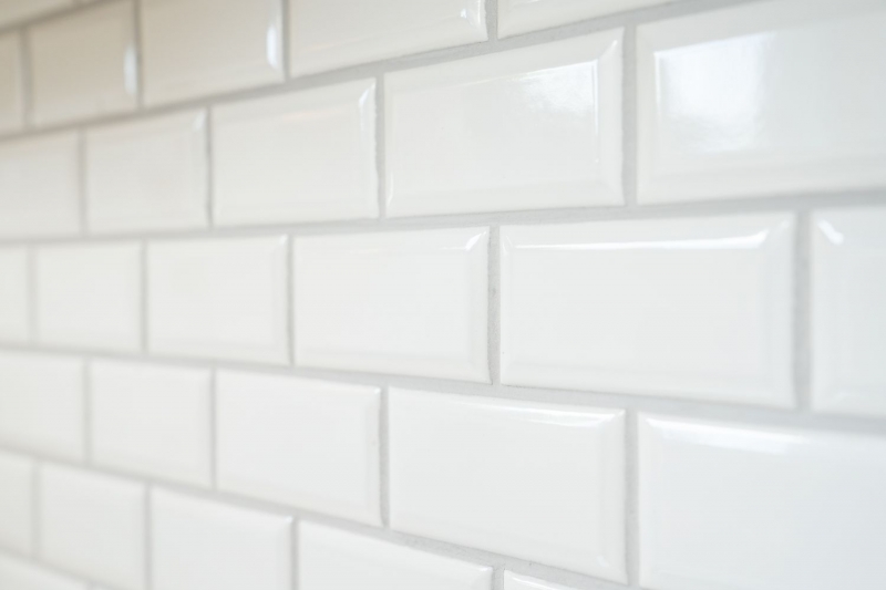 échantillon manuel Metro Subway carreau de mosaïque céramique BLANC carrelage cuisine mur MOS26M-0101_m