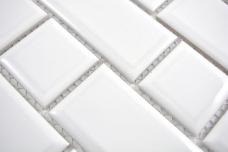 échantillon manuel Metro Subway carreau mosaïque céramique blanc miroir carrelage cuisine mur MOS26WM-0101_m