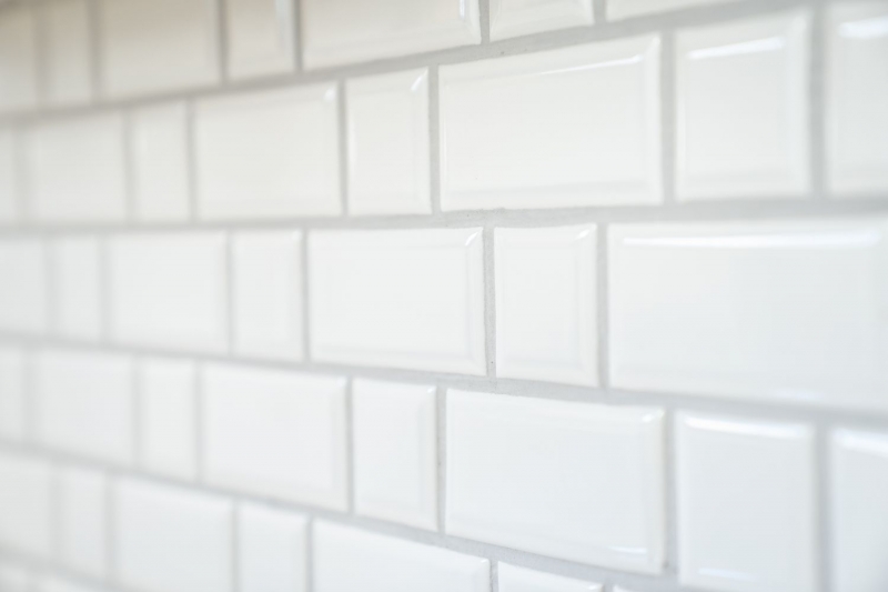 échantillon manuel Metro Subway carreau mosaïque céramique blanc miroir carrelage cuisine mur MOS26WM-0101_m