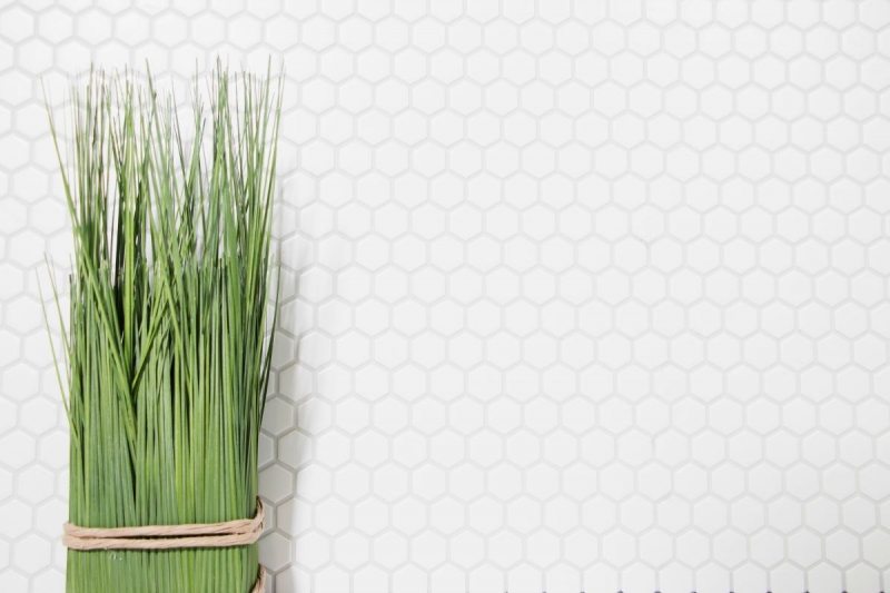 Motif main Mosaïque Carreau céramique Hexagone blanc mat mur douche Carreaux muraux MOS11A-0111_m