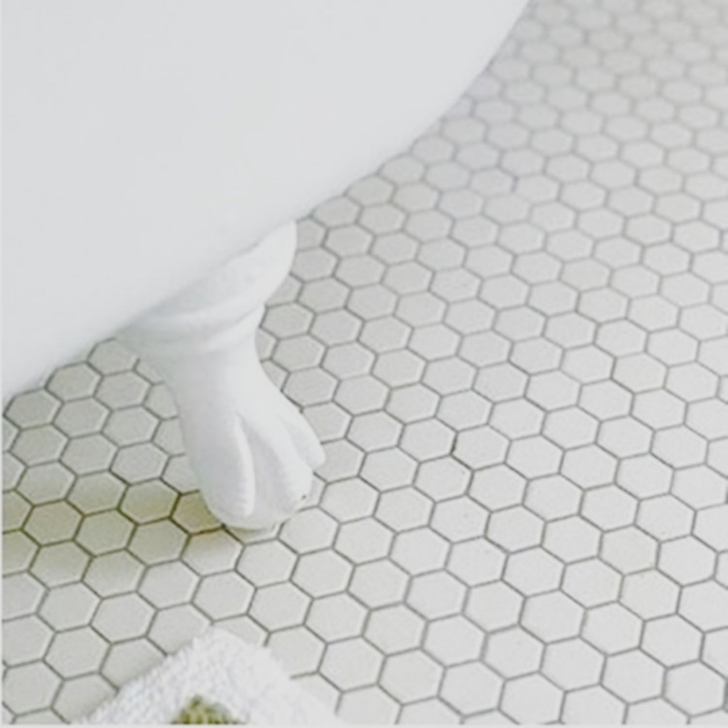 Motif main Mosaïque Carreau céramique Hexagone blanc mat mur douche Carreaux muraux MOS11A-0111_m