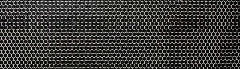 Motif main Mosaïque Céramique Hexagone noir mat Miroir de fond de douche MOS11A-0311_m