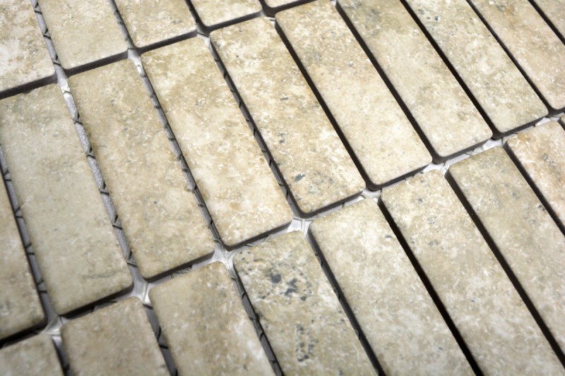 Échantillon manuel de mosaïque Carreau céramique beige Bâtons aspect pierre beige Carrelage cuisine MOS24-STSO67_m