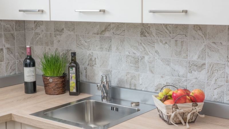 Motif main Carreau mosaïque Céramique aspect pierre Structure gris clair Carrelage cuisine MOS22-HWA9LG_m