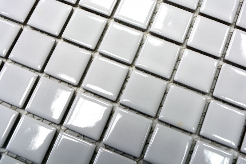 Motif manuel Carreau de mosaïque Céramique BLANC BRILLANCE Mur Carrelage cuisine douche MOS18-0102_m