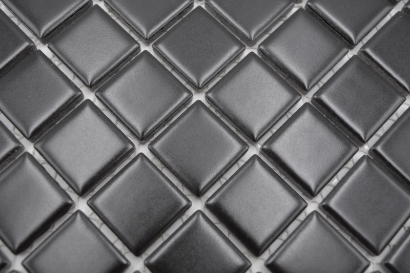 Motif manuel Carreau de mosaïque Céramique NOIR MATTE Carrelage mural Cuisine MOS18-0311_m