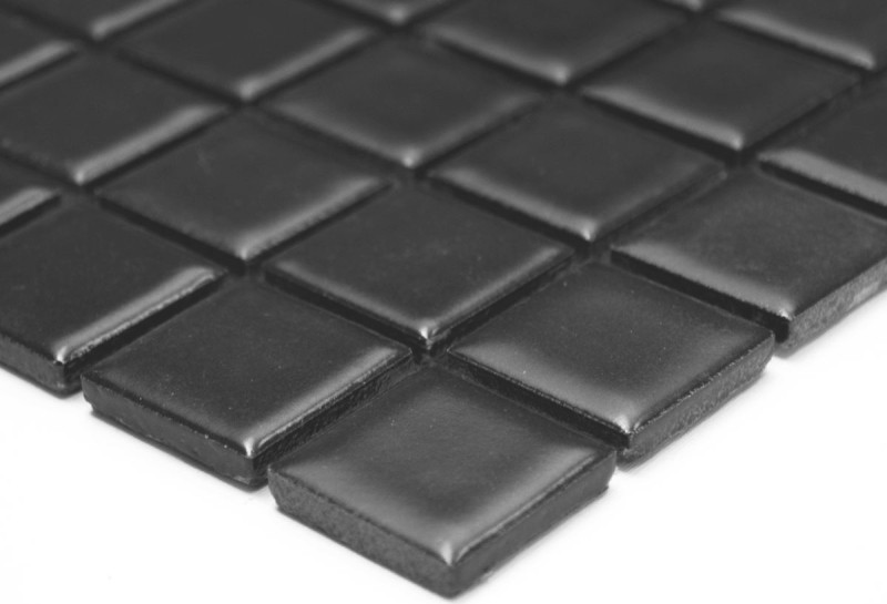 Motif manuel Carreau de mosaïque Céramique NOIR MATTE Carrelage mural Cuisine MOS18-0311_m