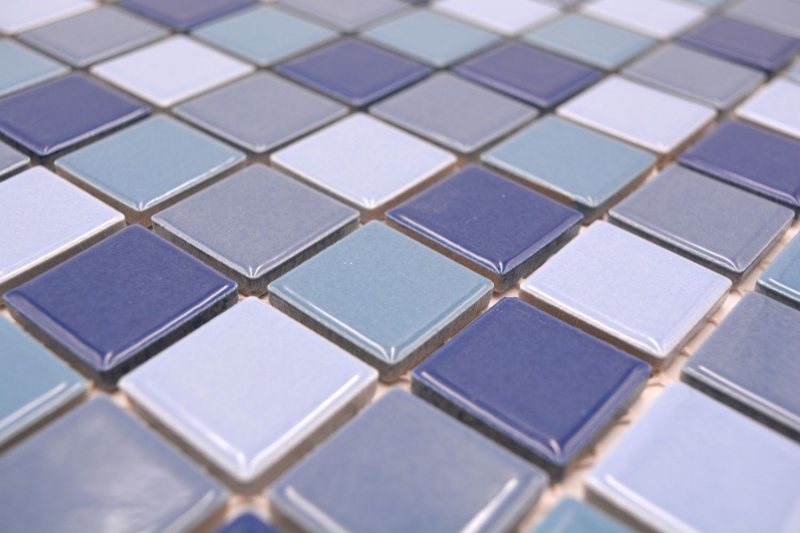Échantillon manuel de carreaux de mosaïque céramique bleu vert turquoise brillant MOS18-0408_m