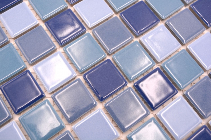 Échantillon manuel de carreaux de mosaïque céramique bleu vert turquoise brillant MOS18-0408_m