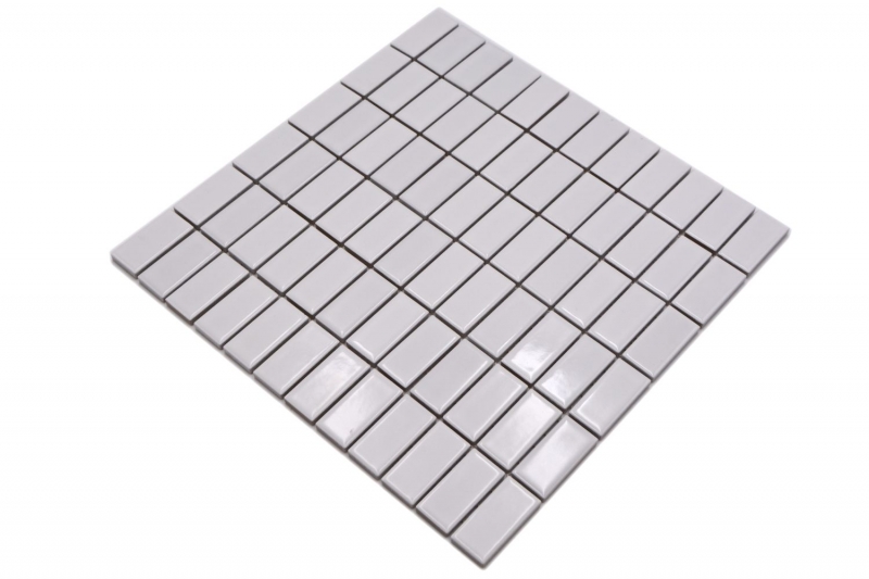 Motif main Mosaïque Carreau céramique baguettes blanc brillant Carrelage cuisine MOS24B-0101_m