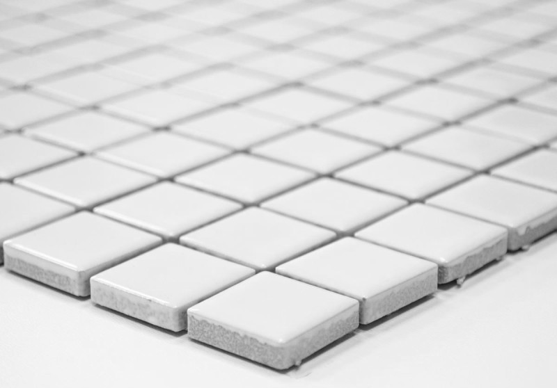 Échantillon manuel Mosaïque céramique BLANC MATT Dossier de douche Carreau de salle de bain Dossier de cuisine MOS18D-0111_m