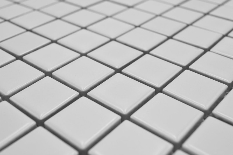 Échantillon manuel Mosaïque céramique BLANC MATT Dossier de douche Carreau de salle de bain Dossier de cuisine MOS18D-0111_m