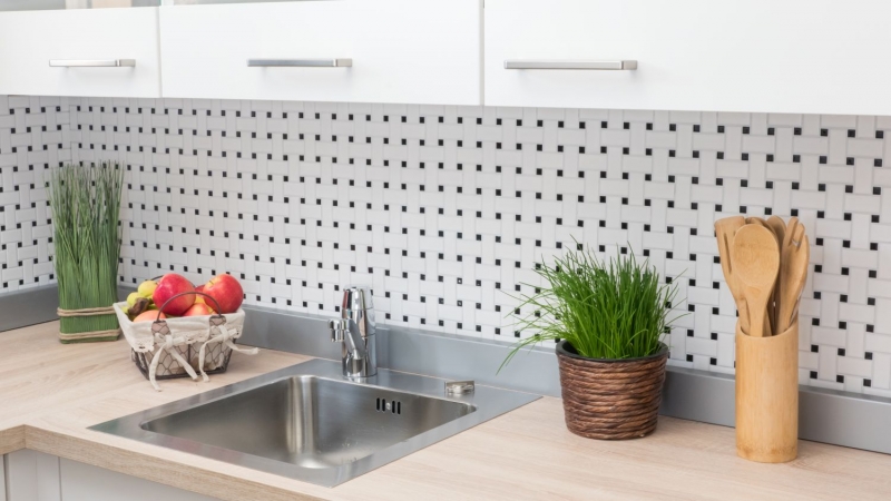 Motif main Carreau de mosaïque Céramique Basket blanc mat noir mat MOS13-CBAS19_m