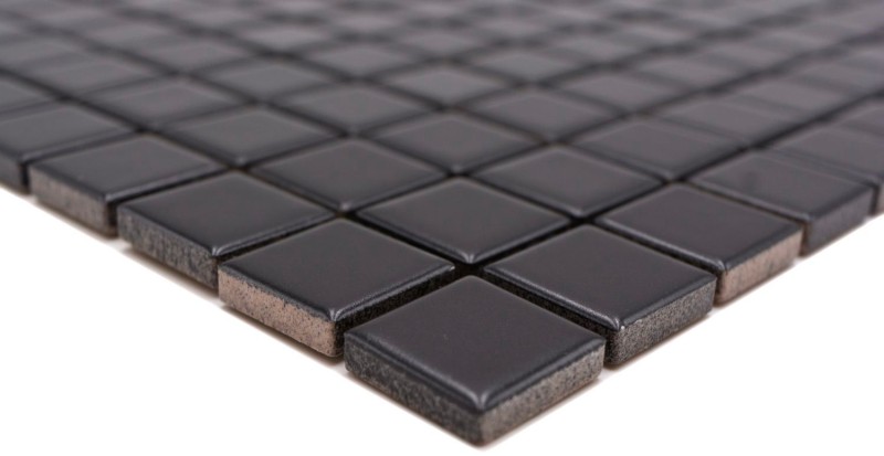 Motif manuel Carreau de mosaïque Céramique noire mate Miroir de fond de cuisine MOS18D-0311_m