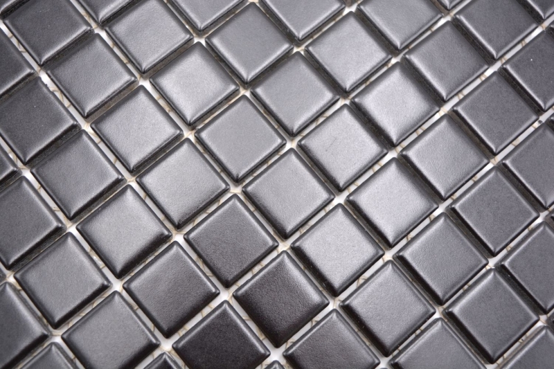 Motif manuel Carreau de mosaïque Céramique noire mate Miroir de fond de cuisine MOS18D-0311_m