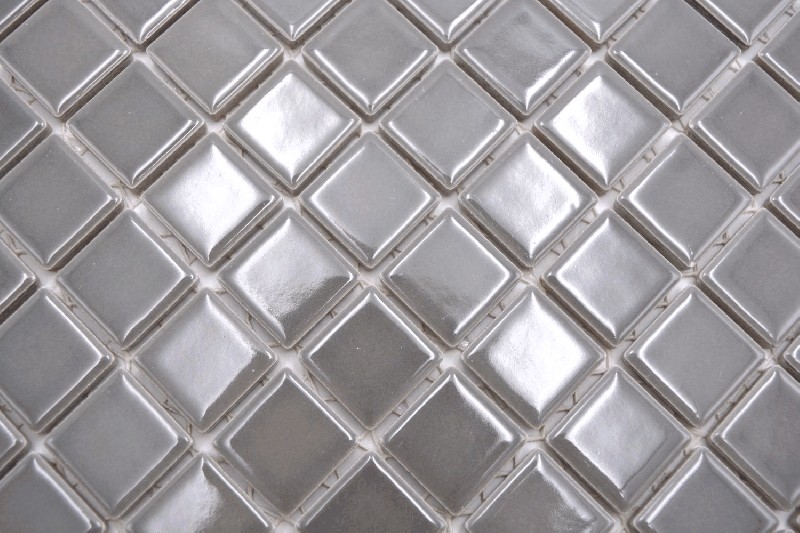 Motif à main Carreau de mosaïque Céramique gris métal Dos de cuisine Protection anti-éclaboussures BAD MOS18D-0204_m