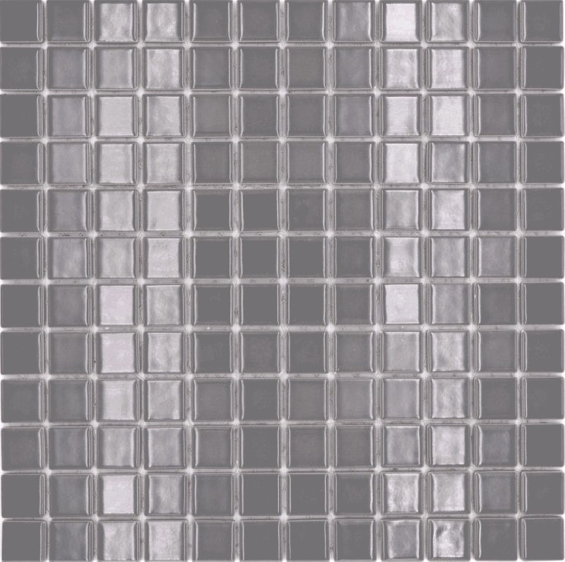 Motif à main Carreau de mosaïque Céramique gris métal Dos de cuisine Protection anti-éclaboussures BAD MOS18D-0204_m