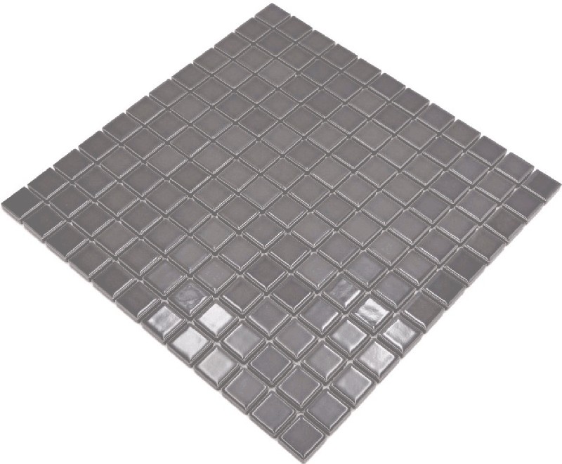 Motif à main Carreau de mosaïque Céramique gris métal Dos de cuisine Protection anti-éclaboussures BAD MOS18D-0204_m