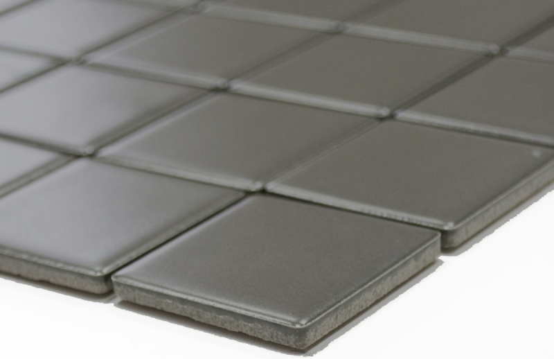 Motif manuel Carreau de mosaïque Céramique gris métal mat Carrelage de cuisine MOS16B-0211_m