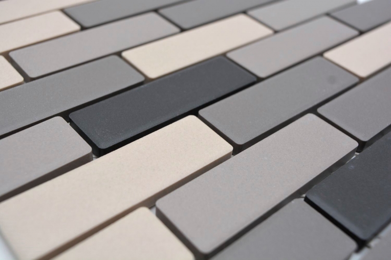 Échantillon manuel Carreau de mosaïque Céramique beige clair gris Brick non émaillé Carreau de douche Carreau de sol MOS26-0206-R10_m