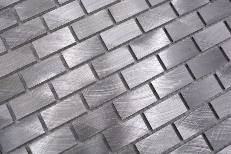 Motif main mosaïque carreau aluminium argent Brick aluminium miroir carrelage cuisine MOS48-0204_m