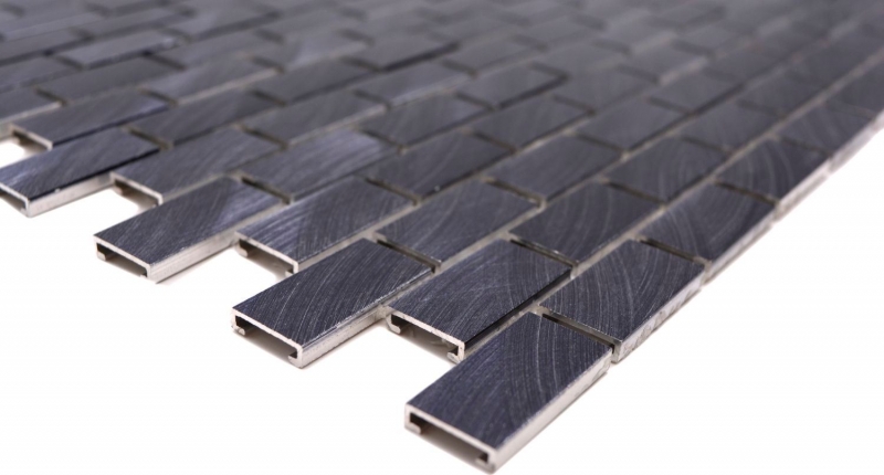 Motif main mosaïque carreau aluminium Brick aluminium noir carrelage cuisine MOS48-0304_m