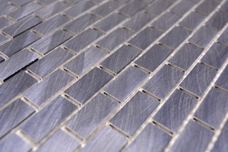 Motif main mosaïque carreau aluminium Brick aluminium noir carrelage cuisine MOS48-0304_m