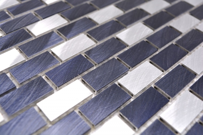 Motif main mosaïque carreau aluminium Brick aluminium noir carrelage cuisine MOS48-0208_m