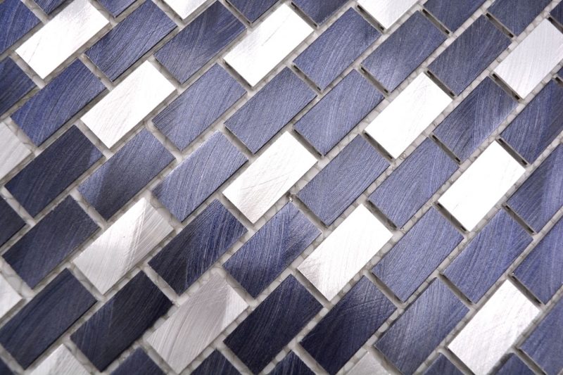 Motif main mosaïque carreau aluminium Brick aluminium noir carrelage cuisine MOS48-0208_m