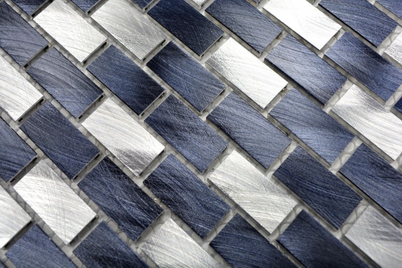 Motif main mosaïque carreau aluminium Brick aluminium noir carrelage cuisine MOS48-0208_m