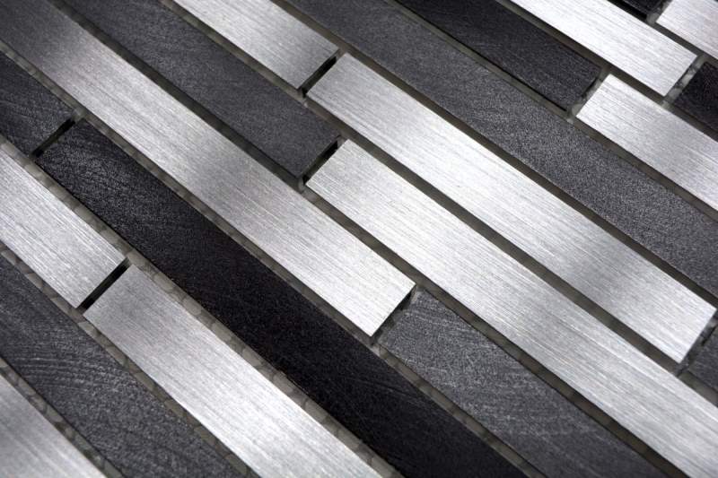 Échantillon manuel de mosaïque Carreau composite aluminium alu gris noir Carrelage cuisine MOS49-0308_m