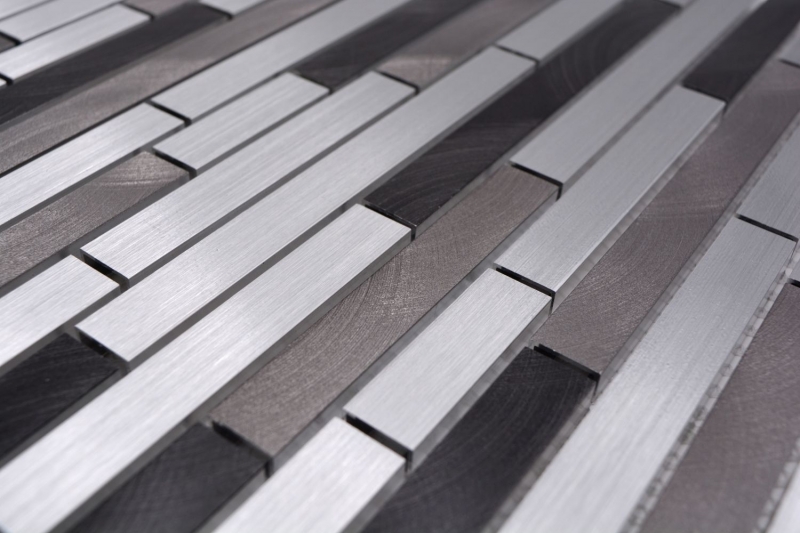 Échantillon manuel de mosaïque Carreau composite aluminium alu gris noir Carrelage cuisine MOS49-0308_m