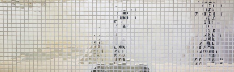 Échantillon manuel de carreaux de mosaïque acier inoxydable argenté acier brillant MOS129-23G_m