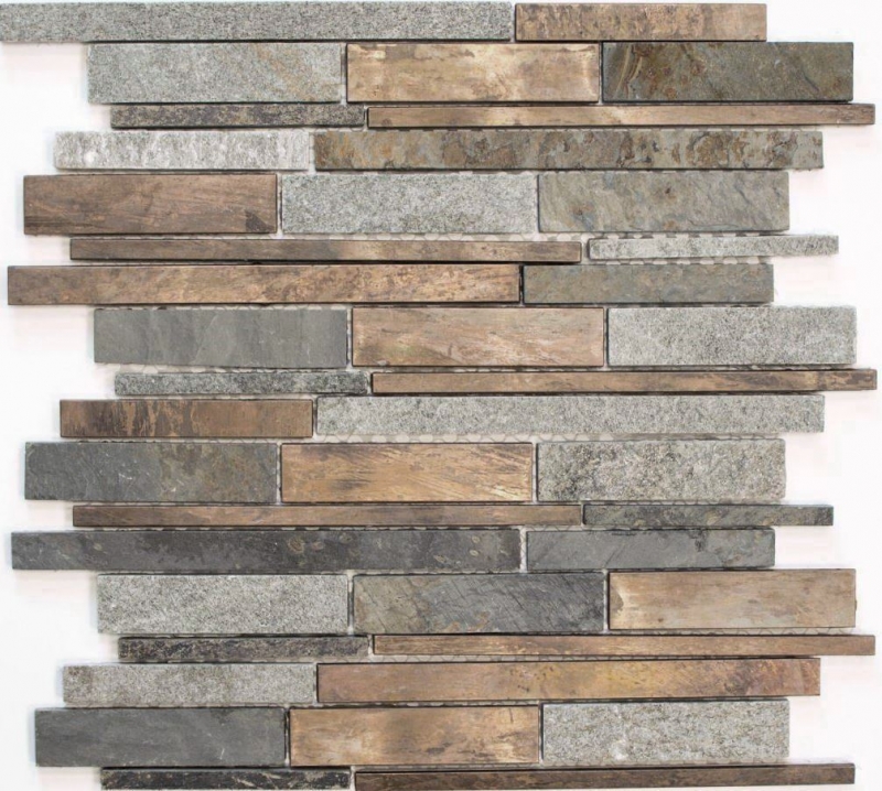 Motif main mosaïque pierre cuivre gris rouille cuivre pierre composite MOS47-XSK565_m