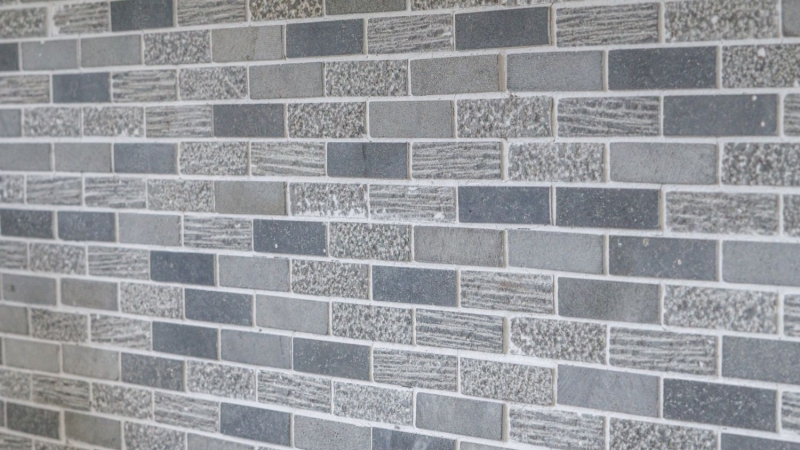 Motif main mosaïque carreau marbre pierre naturelle grise brique ciment de gravure MOS40-B49_m